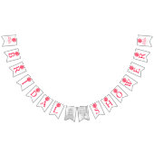 Rot-Weiß-Brautparty-Foto Wimpelkette (Alle)