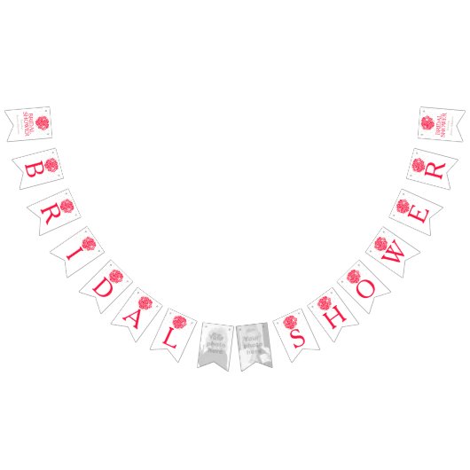 Rot-Weiß-Brautparty-Foto Wimpelkette (Alle)