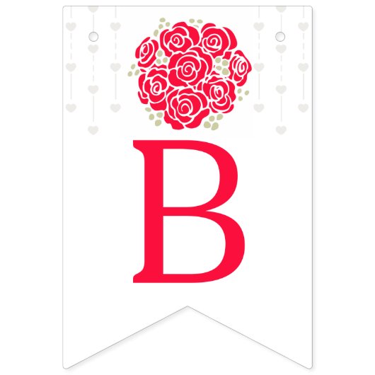 Rot-Weiß-Brautparty-Foto Wimpelkette (Zweite Fahne)