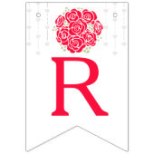 Rot-Weiß-Brautparty-Foto Wimpelkette (Dritte Fahne)