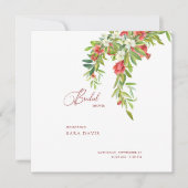 Rot-Weiß-Brautparty Piazza della Riforma Einladung (Vorderseite)