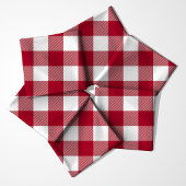 Rot-Weiß-Büffel-Karomuster Stoff