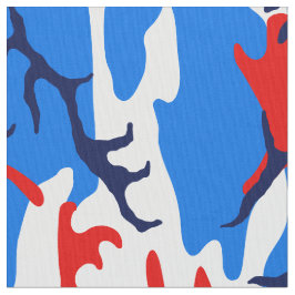 Rot-Weiß-Camouflage und Blau Stoff