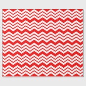 Rot-Weiß-Chevron-Zickzack-Musterdesign Geschenkpapier (Flach)
