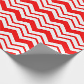 Rot-Weiß-Chevron-Zickzack-Musterdesign Geschenkpapier (Ecke)
