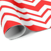 Rot-Weiß-Chevron-Zickzack-Musterdesign Geschenkpapier (Rolleneckpunkt)