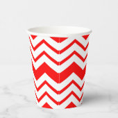 Rot-Weiß-Chevron-Zickzack-Musterdesign Pappbecher (Rechts)