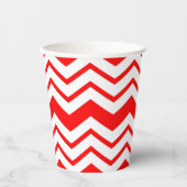 Rot-Weiß-Chevron-Zickzack-Musterdesign Pappbecher (Vorderseite)