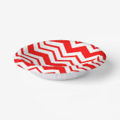 Rot-Weiß-Chevron-Zickzack-Musterdesign Pappteller (Gewinkelt)