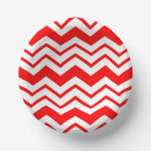 Rot-Weiß-Chevron-Zickzack-Musterdesign Pappteller (Vorderseite)