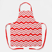 Rot-Weiß-Chevron-Zickzack-Musterdesign Schürze (Vorderseite)