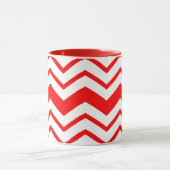 Rot-Weiß-Chevron-Zickzack-Musterdesign Tasse (Zentrum)