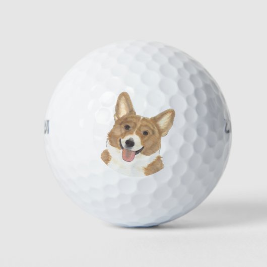 Rot-Weiß-Corgi Golfball (Vorderseite)