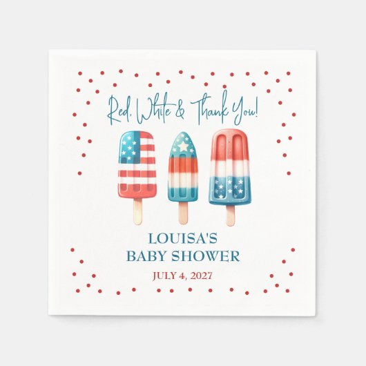 Rot, Weiß & Danke! Patriotic Popsicle Dusche Serviette (Vorderseite)