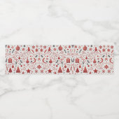 Rot-Weiß Dekorationsholiday Wasserflaschenetikett (Einzelnes Label)