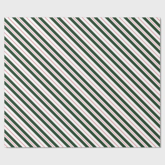 Rot-Weiß-Diagonal-Stripte-Kaninchen Geschenkpapier (Flach)