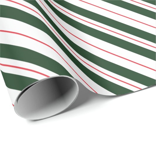 Rot-Weiß-Diagonal-Stripte-Kaninchen Geschenkpapier (Rolleneckpunkt)