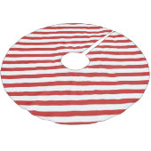 Rot-Weiß-Diagonalstreifenmuster Polyester Weihnachtsbaumdecke (Schrägansicht)