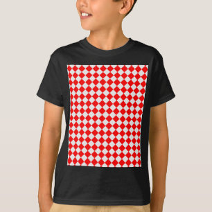 Rot-Weiß-Diamantmuster von ShirleyTaylor T-Shirt