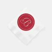 Rot/Weiß-Dot-Monogramm Serviette (Ecke)
