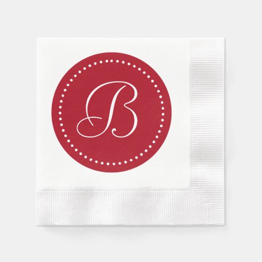 Rot/Weiß-Dot-Monogramm Serviette (Vorderseite)