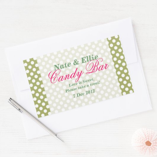 Rot-weiß-dotty Candy Bar Sticker (Umschlag)