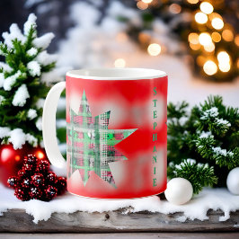 Rot-Weiß-Drehbuch Name Tartan Feststar Kaffeetasse