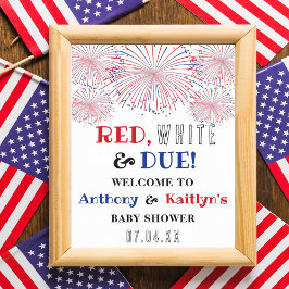 Rot, Weiß & Due! Babydusche 4. Juli Empfang Poster