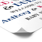 Rot, Weiß & Due! Babydusche 4. Juli Empfang Poster (Ecke)