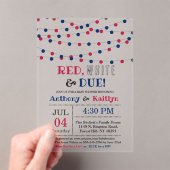 Rot, Weiß & Due! Babydusche am 4. Juli Acryleinladungen (Insitu (Handheld))
