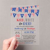 Rot, Weiß & Due! Babydusche am 4. Juli Acryleinladungen (Insitu (Handheld))
