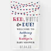 Rot, Weiß & Due! Babydusche am 4. Juli Banner (Vertikal)