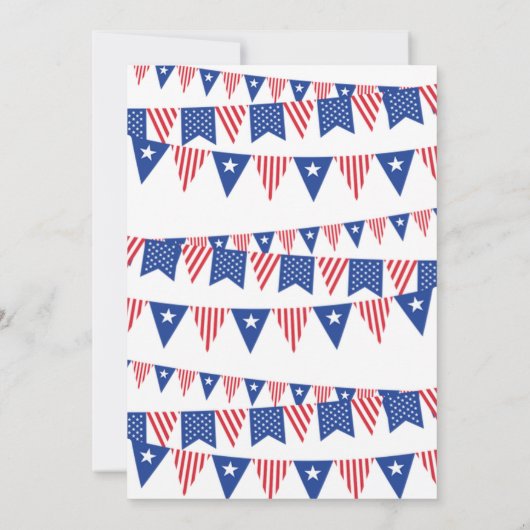 Rot, Weiß & Due! Babydusche am 4. Juli Einladung (Rückseite)