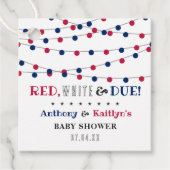 Rot, Weiß & Due! Babydusche am 4. Juli Geschenkanhänger (Vorderseite)