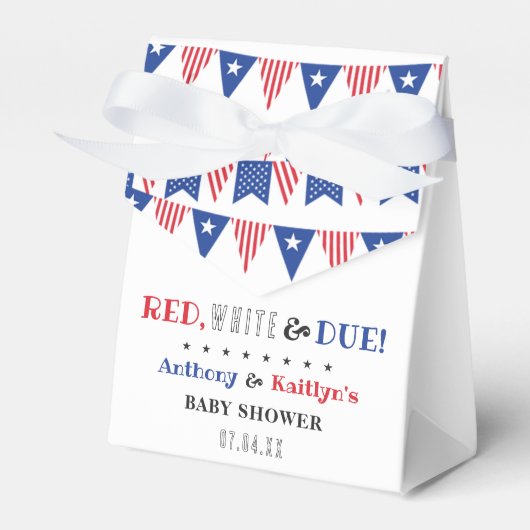 Rot, Weiß & Due! Babydusche am 4. Juli Geschenkschachtel (Vorderseite)