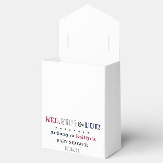 Rot, Weiß & Due! Babydusche am 4. Juli Geschenkschachtel (Geöffnet)