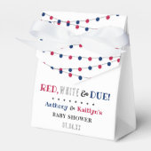 Rot, Weiß & Due! Babydusche am 4. Juli Geschenkschachtel (Vorderseite)