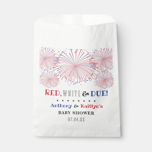 Rot, Weiß & Due! Babydusche am 4. Juli Geschenktütchen (Vorderseite)