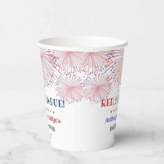Rot, Weiß & Due! Babydusche am 4. Juli Pappbecher (Rechts)