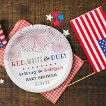 Rot, Weiß & Due! Babydusche am 4. Juli Pappteller<br><div class="desc">Feiern Sie stilvoll mit den trendigen Baby Duschpapier Tellern vom 4. Juli. Das Design ist leicht mit Ihrer eigenen Formulierung zu personalisieren und Ihre Familie und Freunde werden begeistert sein,  wenn sie diese fabelhaften Party-Teller sehen. Matching-Elemente finden Sie in der Auflistung.</div>