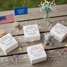 Rot, Weiß & Due! Babydusche am 4. Juli Runder Aufkleber