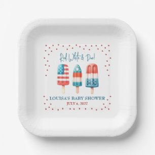 Rot, Weiß & Due! Patriotic Popsicle Baby Dusche Pappteller