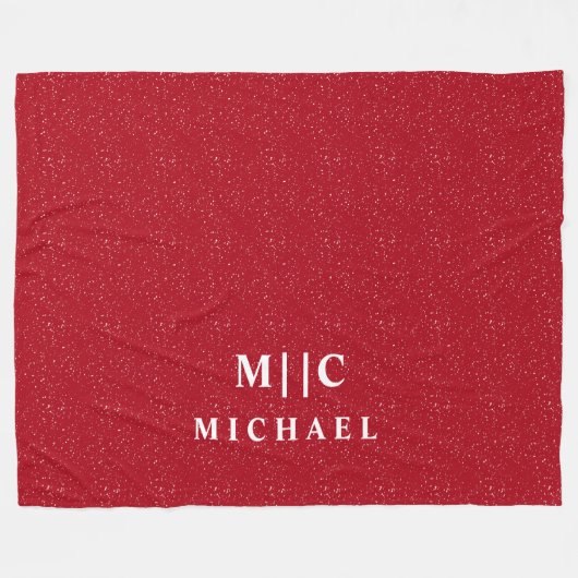 Rot-Weiß-einfaches Sprinkzeug Fleecedecke (Vorderseite (Horizontal))