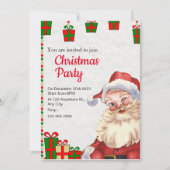 Rot-Weiß-Einladung Weihnachten Einladung (Vorderseite)