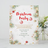 Rot-Weiß-elegante Weihnachtsfeier-Party Einladung (Stehend Vorderseite)