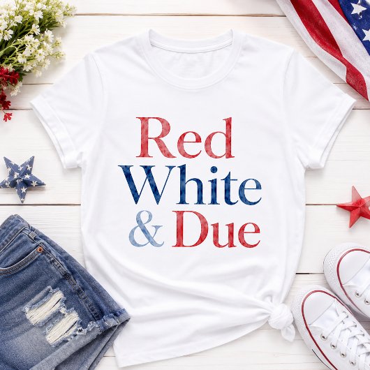 Rot Weiß & Fällig am 4. Juli Schwangere Mutter T-Shirt