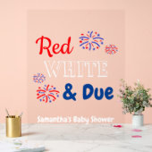 Rot Weiß & Fällig Baby Shower Acrylschild (Hochzeit)