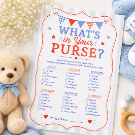 Rot Weiß & Fällig Baby Shower Geldbörsenspiel Einladung