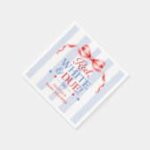 Rot Weiß & Fällig Baby Shower Serviette (Ecke)