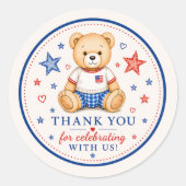 Rot Weiß & Fällig Danke Favor Sticker (Vorderseite)